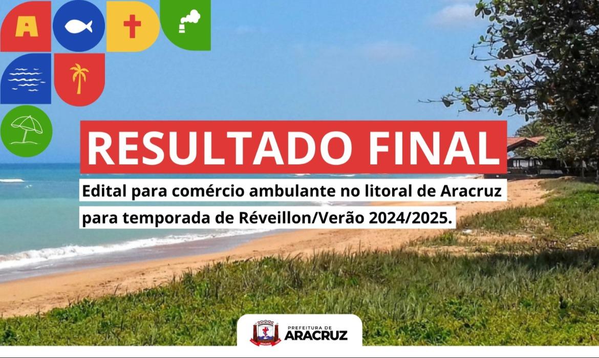 Resultado final dos classificados para comércio ambulante durante a temporada de Verão 2024/2025