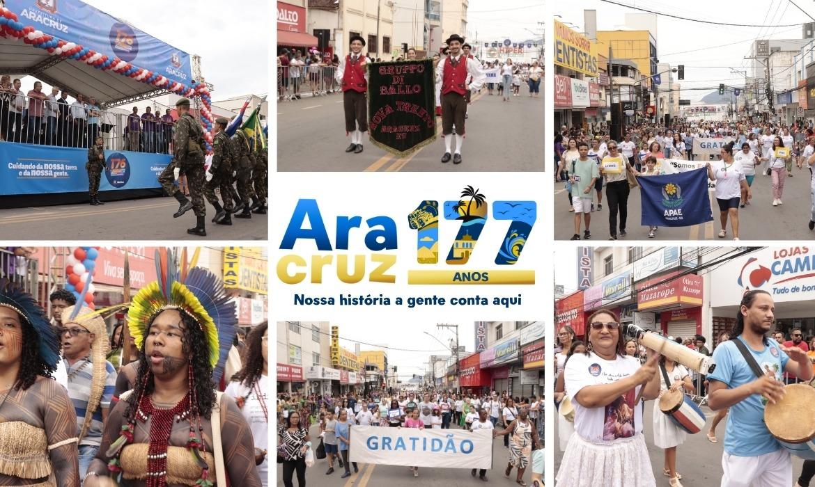 Aracruz celebra 177 anos com Desfile Cívico cheio de história e emoção