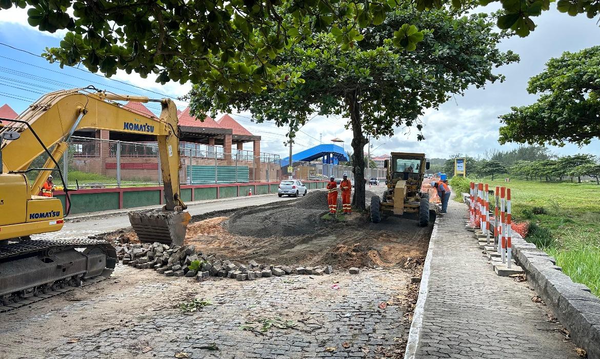 Ritmo acelerado: Obra de reconstrução do pavimento Praia Formosa