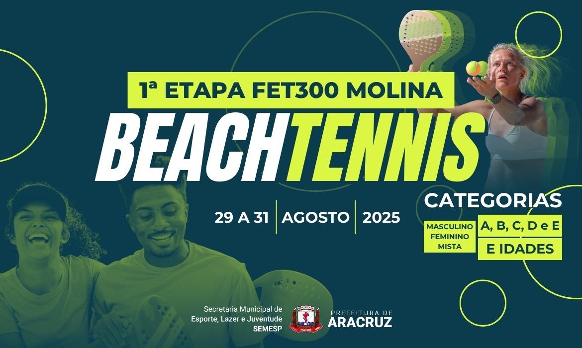Nova etapa de Beach Tennis acontece de 29 a 31 de agosto na Praia de Coqueiral
