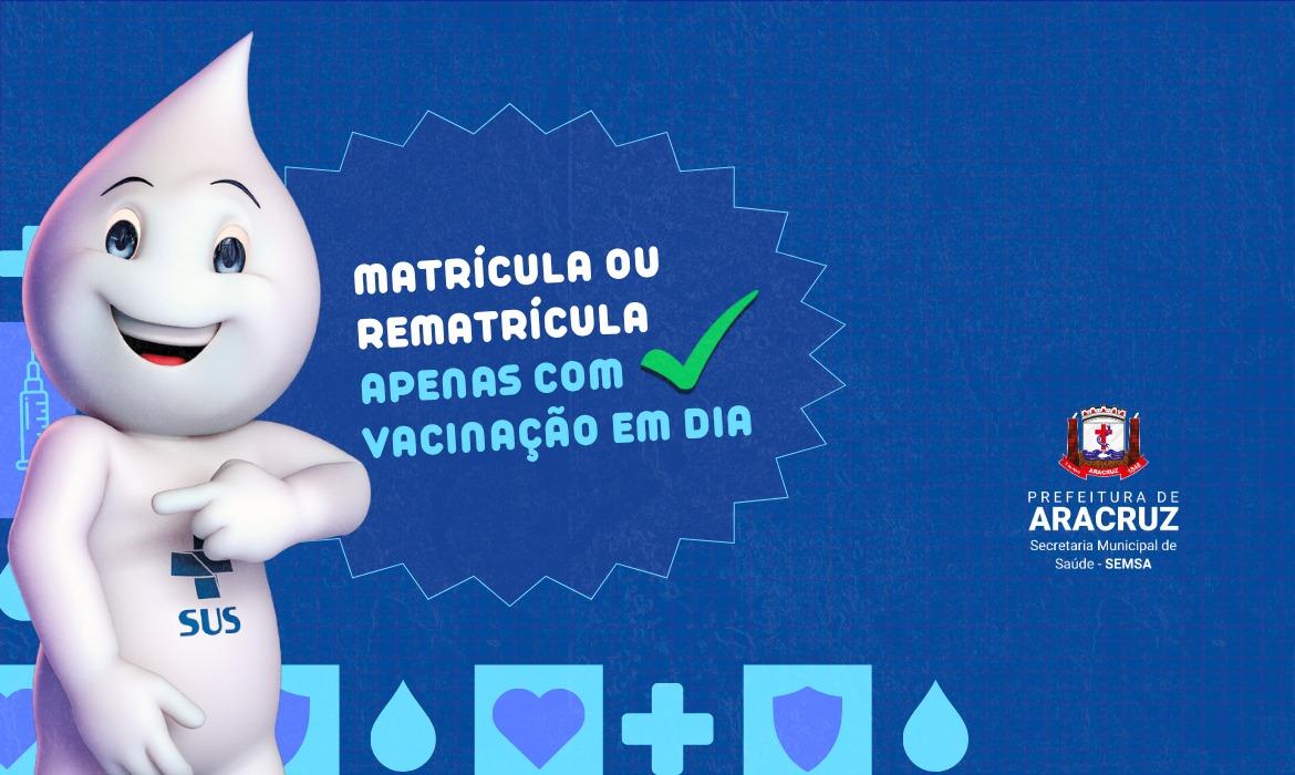 Salas de Vacinação terão horário estendido durante o período de rematrícula escolar