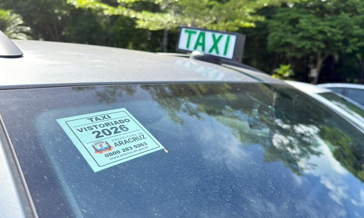 Vistoria anual obrigatória de táxis deve ser solicitada até 31 de janeiro