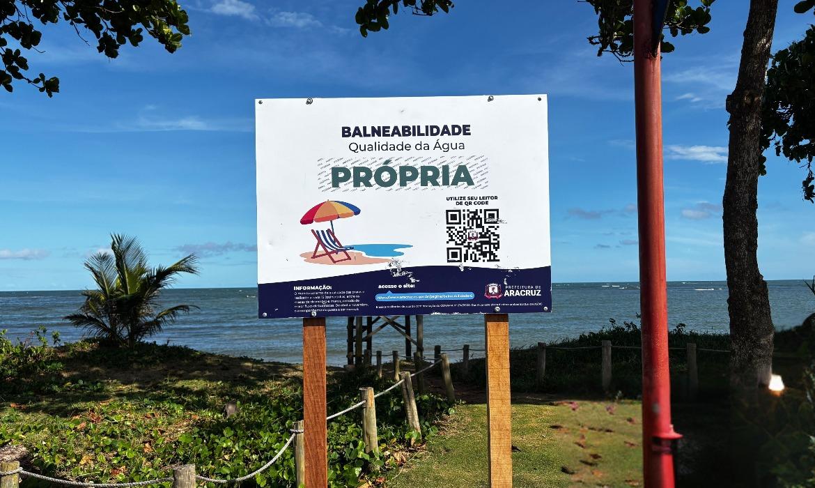 Balneabilidade: praias de Aracruz recebem novas placas de sinalização