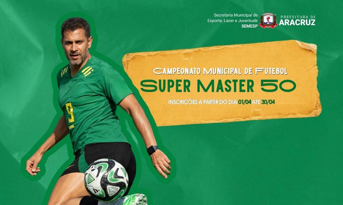 Inscrições abertas para o Campeonato Municipal de Futebol Super Master 50 2026