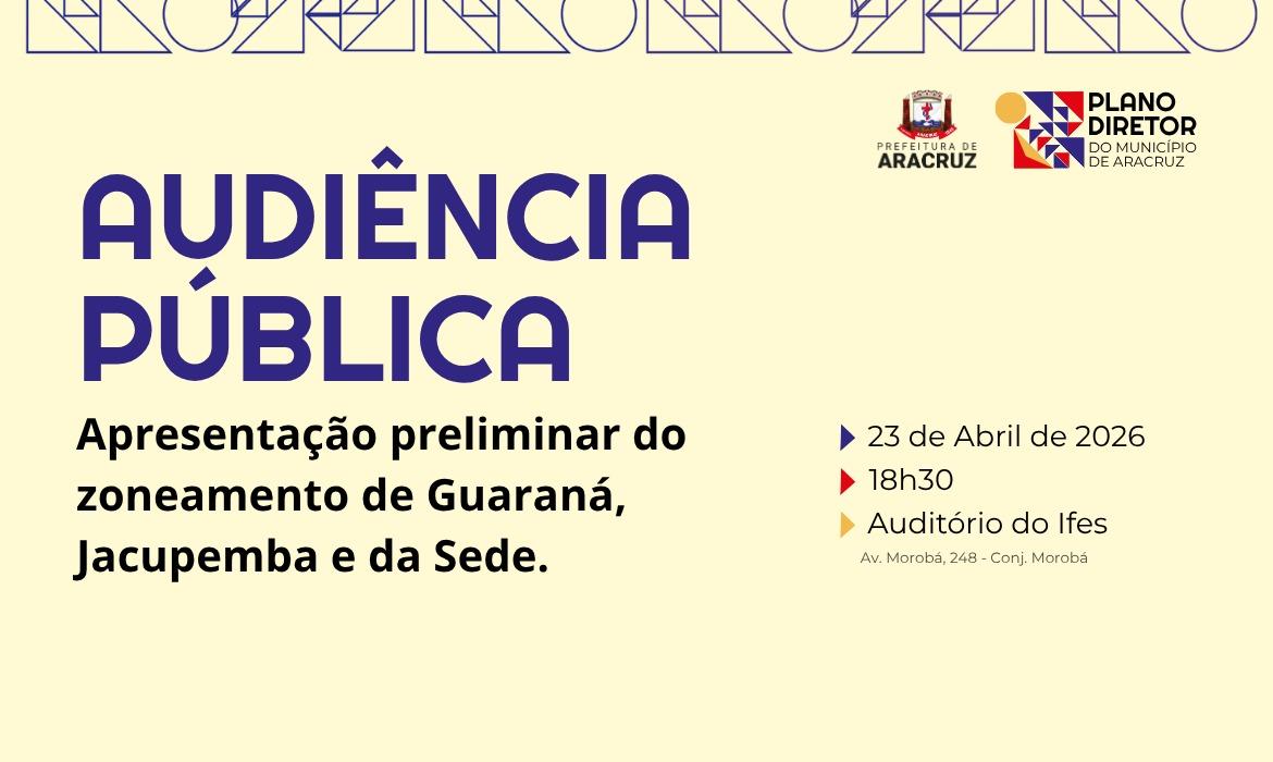 PDM: Aracruz promove Audiência Pública sobre zoneamento