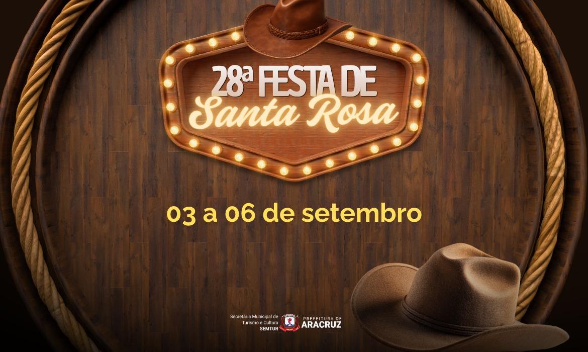 28ª edição da tradicional festa de Santa Rosa acontece de 03 a 06 de setembro