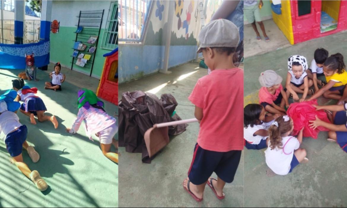 Projeto "O Ato Espontâneo: Crianças em Cena" estimula estudantes do CMEI Tia Anastácia a transformarem o espaço da escola em um verdadeiro palco de descobertas
