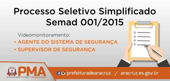 Processo Seletivo Simplificado Semad 001/2015