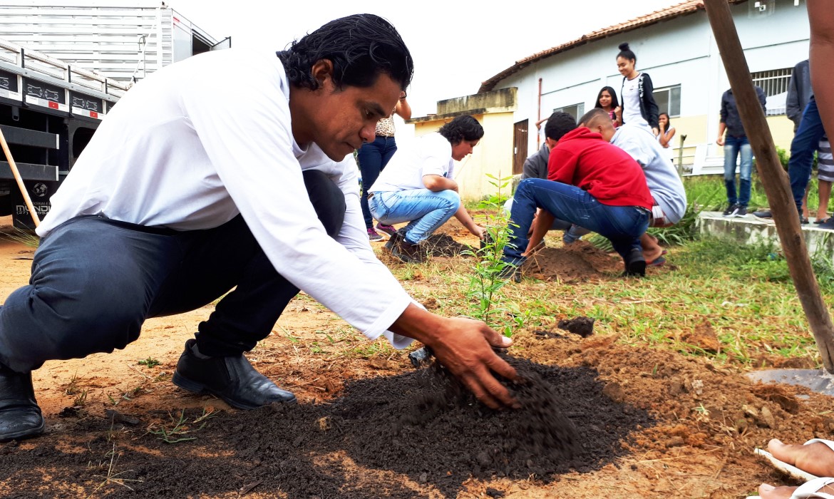 Onda Verde: mais de 30 árvores nativas são plantadas na EMEF Caieiras Velhas 