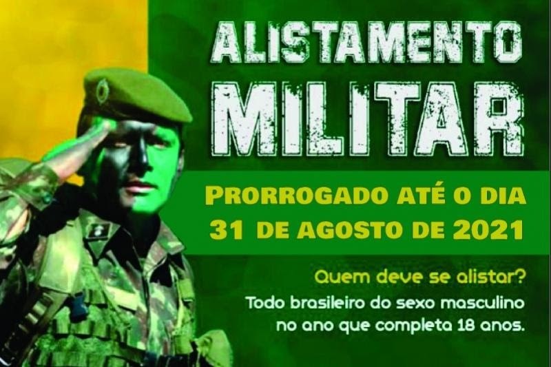 Alistamento Militar prorrogado até o dia 31 de agosto