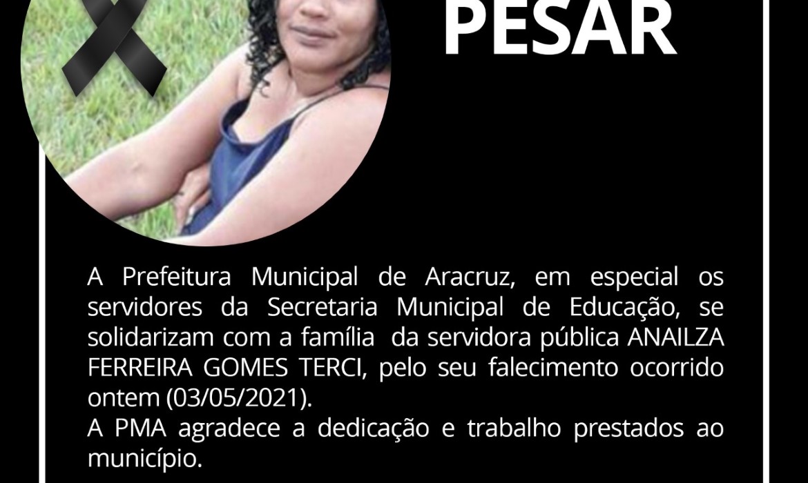 Nota de pesar - ANAILZA FERREIRA GOMES TERCI