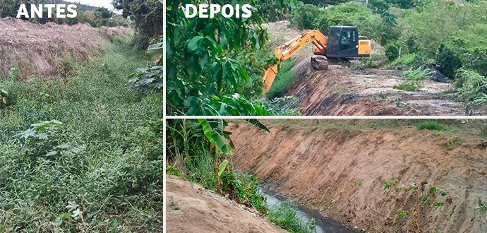 SETRANS realiza limpeza de valão