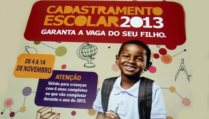 Secretaria Municipal de Educação comunica a realização do Cadastro Escolar 2013 para o 1º e 6º anos