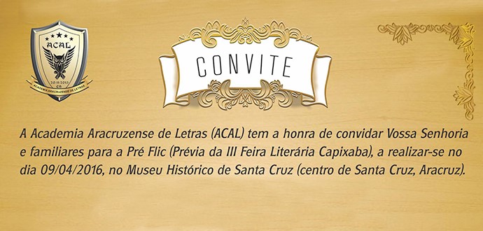 Prefeitura apoia evento da Academia Aracruzense de Letras que será realizado neste sábado (09/04)