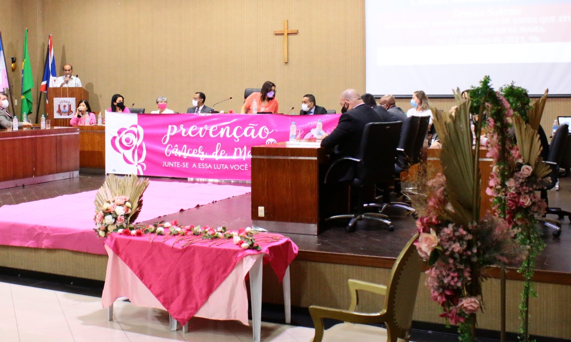 Outubro Rosa: prefeito participa de sessão solene em homenagem aos profissionais da saúde que atuaram durante a campanha