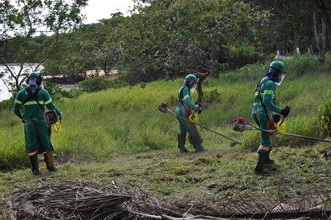 Parceria entre Prefeitura de Aracruz, ICMBIO, IDAF e AMBITEC realiza limpeza em área de restinga da orla