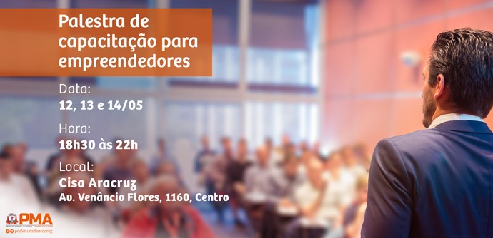 Palestras de capacitação são realizadas para empreendedores