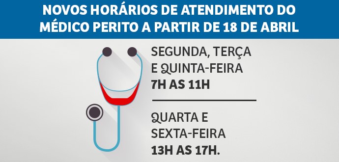 Novos horários de atendimento do médico perito a partir de 18 de abril 