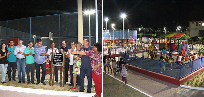 Obras: Bairro de Fátima recebe nova Área de Lazer e inicia a obra do vestiário do campo do Geraldão