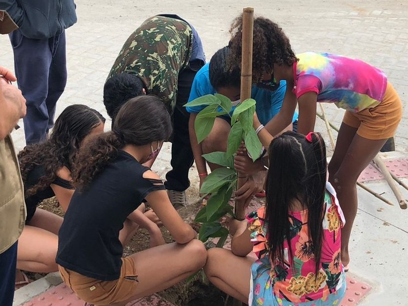 Plantio de árvores leva novos ares ao bairro Santa Rita, Jacupemba 